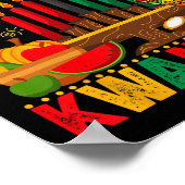 Happy Kwanzaa Mannen Vrouwen Kwanzaa Kinara Kaars  Poster (Hoek)