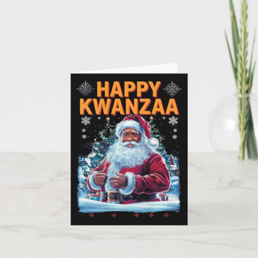 Happy Kwanzaa Merry Christmas Afro-Amerikaanse Hoi Kaart (Voorkant)