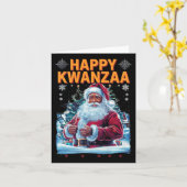 Happy Kwanzaa Merry Christmas Afro-Amerikaanse Hoi Kaart (Gele Bloem)