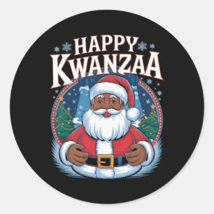 Happy Kwanzaa Merry Christmas Afro-Amerikaanse Hoi Ronde Sticker