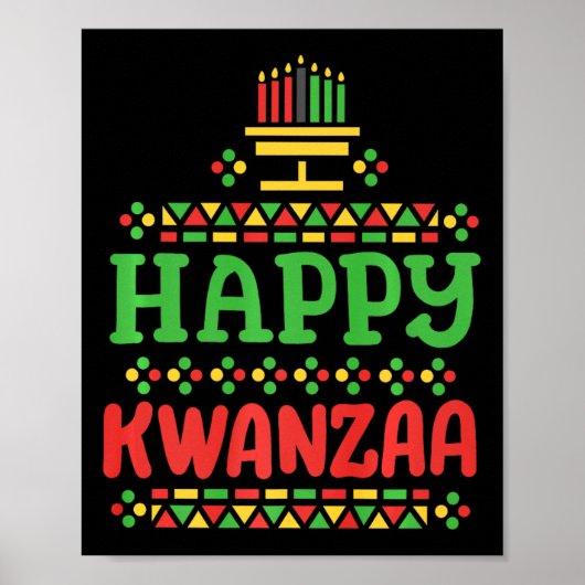 Happy Kwanzaa Merry Christmas Afro-Amerikaanse Man Poster (Voorkant)