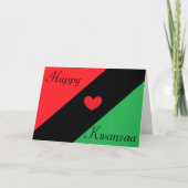 Happy Kwanzaa met hart Feestdagen Kaart (Voorkant)