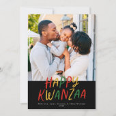 Happy Kwanzaa Modern geletterd Type 1 foto Feestdagenkaart (Voorkant)