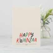 Happy Kwanzaa Modern geletterd Type 1 foto Feestdagenkaart (Staand voorkant)
