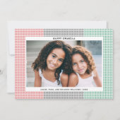 Happy Kwanzaa Modern Grid Patroonkaart Feestdagenkaart (Voorkant)