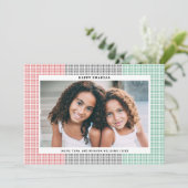 Happy Kwanzaa Modern Grid Patroonkaart Feestdagenkaart (Staand voorkant)