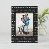 Happy Kwanzaa Modern Mudcloth Pattern Foto Feestdagenkaart (Staand voorkant)