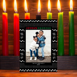 Happy Kwanzaa Modern Mudcloth Pattern Foto Feestdagenkaart