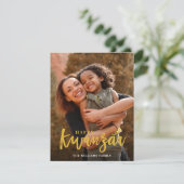 Happy Kwanzaa Modern Pattern Photo Holiday Card Feestdagenkaart (Staand voorkant)