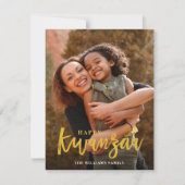 Happy Kwanzaa Modern Pattern Photo Holiday Card Feestdagenkaart (Voorkant)