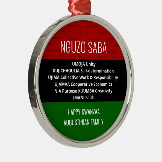 Happy Kwanzaa NGUZO SABA Metalen Ornament (Rechts)