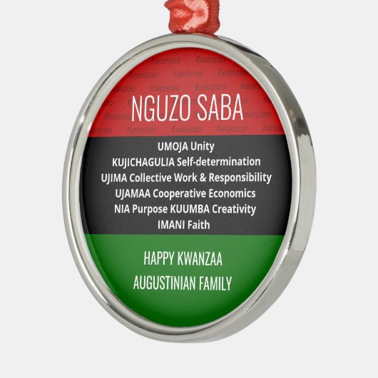 Happy Kwanzaa NGUZO SABA Metalen Ornament (Links)