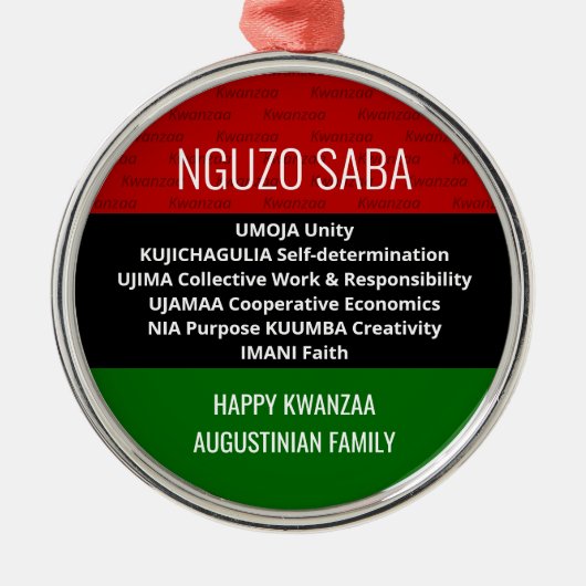 Happy Kwanzaa NGUZO SABA Metalen Ornament (Voorkant)