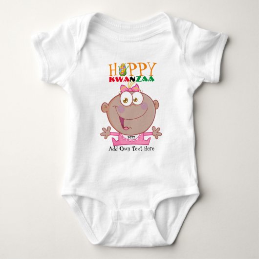  Happy KWANZAA Nieuwe Baby Geboren Jaar Romper (Voorkant)