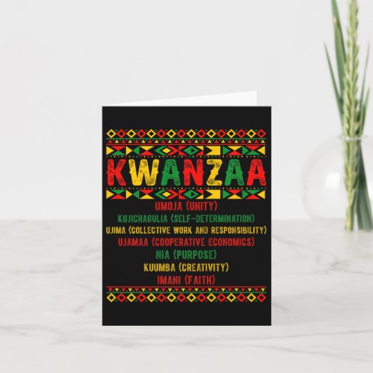 Happy Kwanzaa Pajama Kinara Principes Kaarsen Pan Kaart (Voorkant)