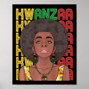 Happy Kwanzaa Pan African Pride Black Woman Seven Poster