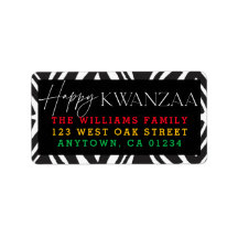 Happy Kwanzaa Pattern | Retouradreslabel