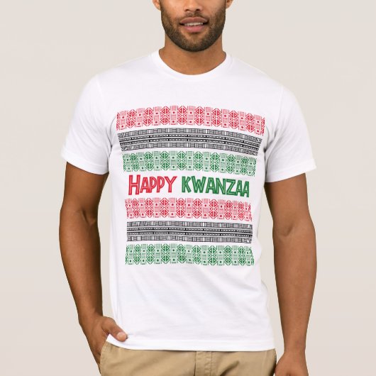 Happy Kwanzaa Pattern T-Shirt (Voorkant)