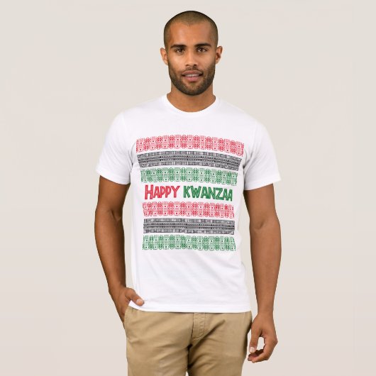 Happy Kwanzaa Pattern T-Shirt (Voorkant volledig)