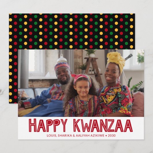 Happy Kwanzaa Photo Holiday Card Feestdagenkaart (Voorkant / Achterkant)