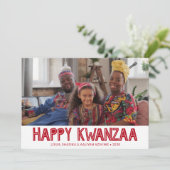 Happy Kwanzaa Photo Holiday Card Feestdagenkaart (Staand voorkant)