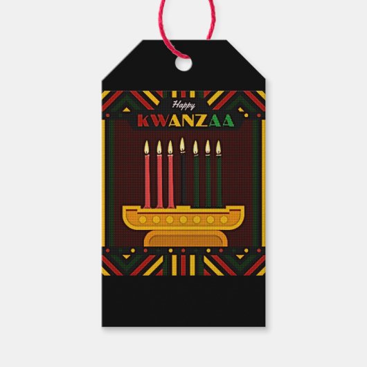 Happy Kwanzaa PopArt Cadeaulabel (Voorkant)