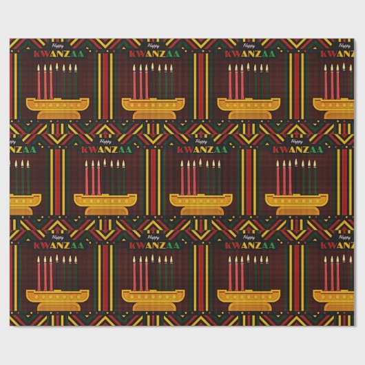 Happy Kwanzaa PopArt Cadeaupapier (Vlak)