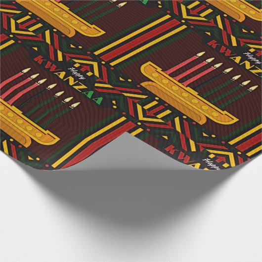 Happy Kwanzaa PopArt Cadeaupapier (Hoek)