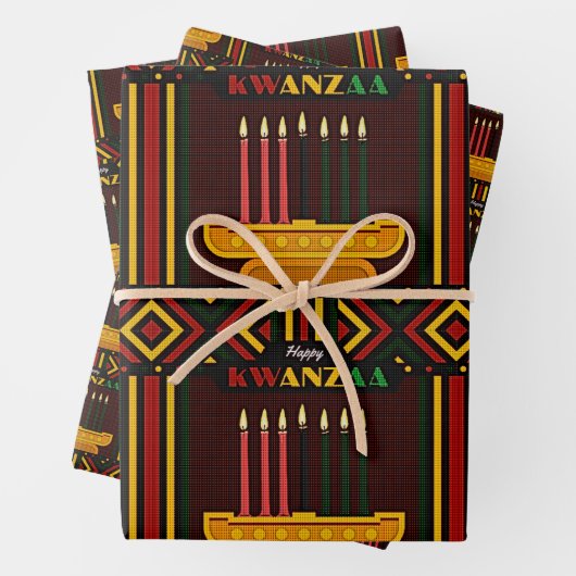 Happy Kwanzaa PopArt Inpakpapier Vel (In situ)