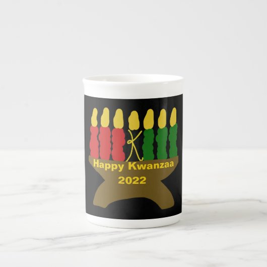 Happy Kwanzaa Porselein Kop (Voorkant)