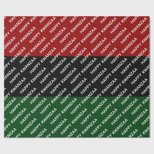 Happy Kwanzaa Red Black Green Pan Afrika Cadeaupapier (Vlak)