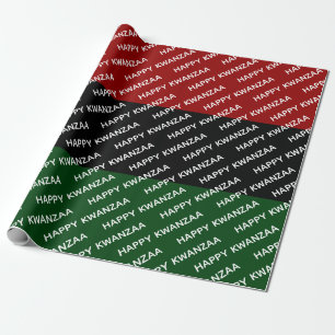 Happy Kwanzaa Red Black Green Pan Afrika Cadeaupapier