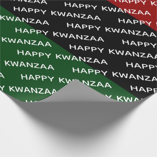 Happy Kwanzaa Red Black Green Pan Afrika Cadeaupapier (Hoek)