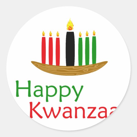 Happy Kwanzaa Ronde Sticker (Voorkant)