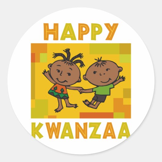 Happy Kwanzaa Ronde Sticker (Voorkant)