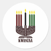 Happy Kwanzaa Ronde Sticker (Voorkant)