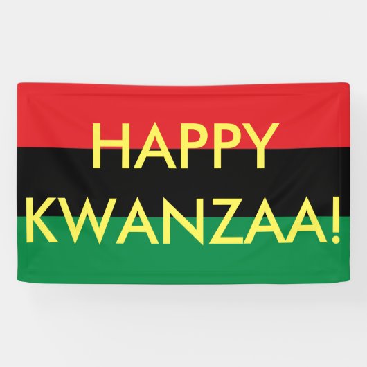 Happy Kwanzaa Rood Zwart Groen RBG UNIA Vlag Spandoek (Horizontaal)