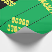 Happy Kwanzaa Rood Zwart Groen Strepen Patroon Cadeaupapier (Hoek)