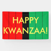 Happy Kwanzaa Rood Zwart Groen Strepen Patroon Spandoek (Horizontaal)