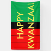 Happy Kwanzaa Rood Zwart Groen Strepen Patroon Spandoek (Verticaal)