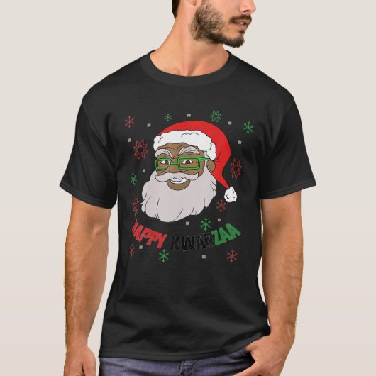 Happy Kwanzaa Santa Black KerstAfrikaan Americ T-shirt (Voorkant)