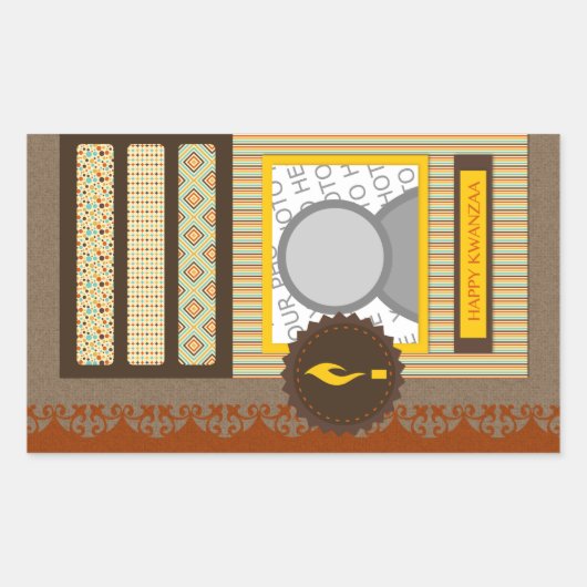 happy kwanzaa ( scrapbook ) rechthoekige sticker (Voorkant)