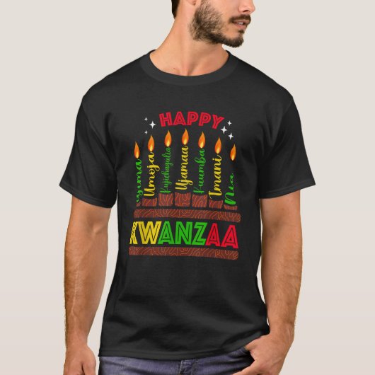 Happy Kwanzaa Seven Principles Of Kwanzaa Men Wome T-shirt (Voorkant)