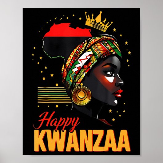 Happy Kwanzaa Seven Principles of Kwanzaa Women Me Poster (Voorkant)