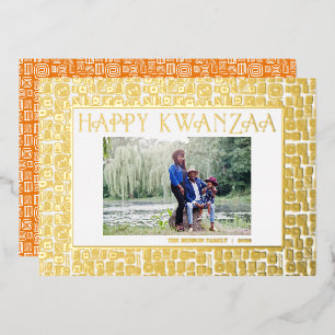 Happy Kwanzaa Single Photo Folie Feestdagenkaart