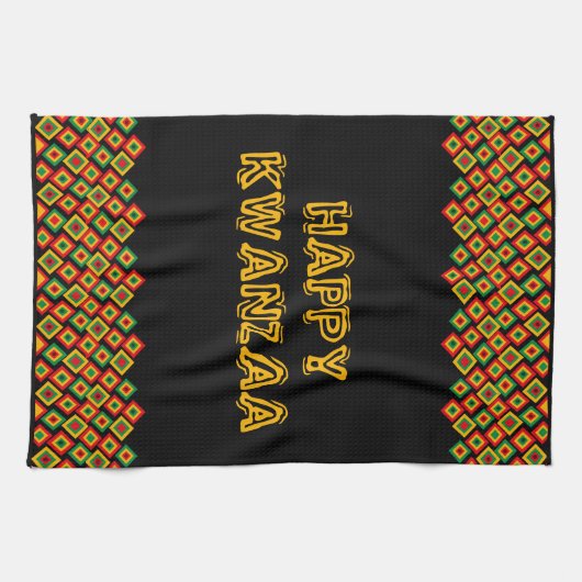 Happy Kwanzaa Theedoek (Horizontaal)