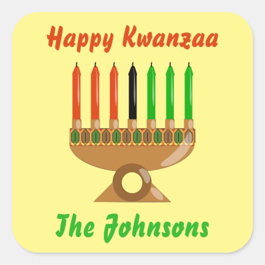 Happy Kwanzaa Vierkante Sticker (Voorkant)