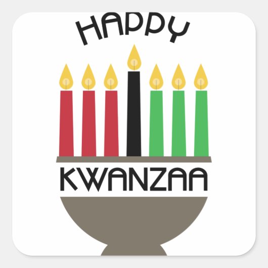 Happy Kwanzaa Vierkante Sticker (Voorkant)