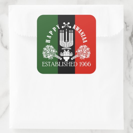 Happy Kwanzaa Vierkante Sticker (Tas)