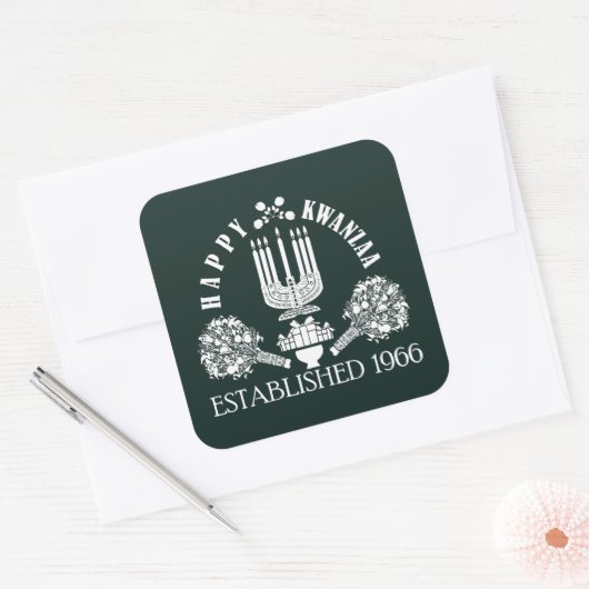 Happy Kwanzaa Vierkante Sticker (Envelop)